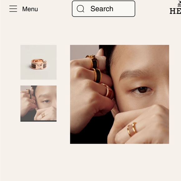 Hermes Olympe Ring, Small model color Etoupe size medium - Picture 13 of 14